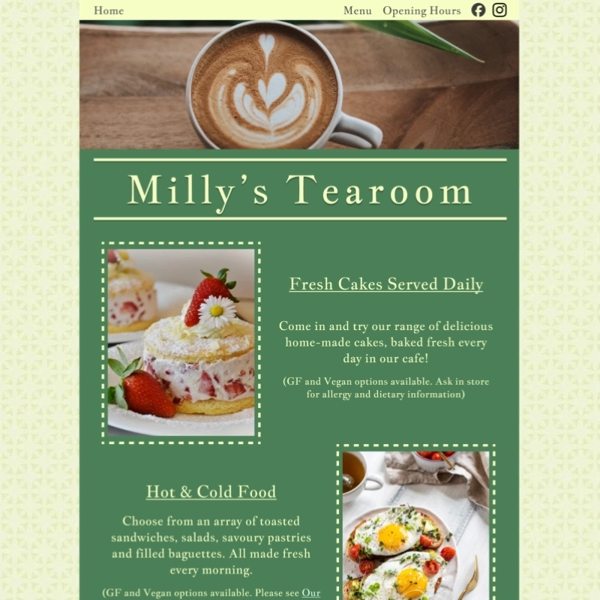 An partial image of portfolio item 3 (a cafe's webpage)